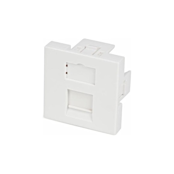 Вставка 45x45 аналог Mosaic для 1 модуля формата Keystone Jack со шторкой Hyperline SIP2-1K-M45-45 35207