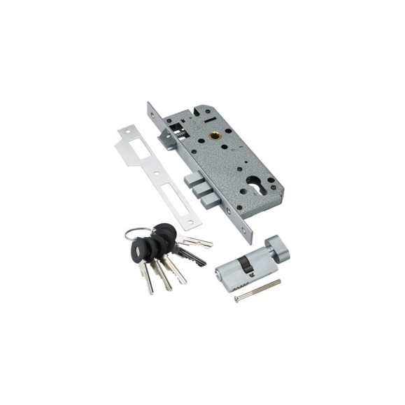 Врезной замок с секретным двухрядным цилиндром ADDEN BAU LOCK 4585 5-60B D CHROME 940000000591