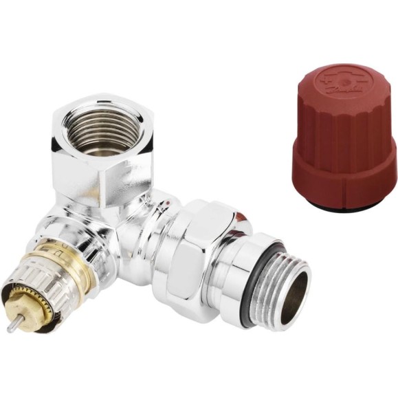 Трехосевой клапан DANFOSS RA-NCX для подключения справа, хромированный 013G4239