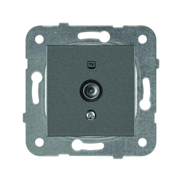 Розетка TV Panasonic МОДУЛЬ Karre Plus 5485 проходная 12dB темно-серый WKTT0452-2DG-RES