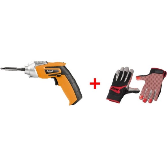 Отвертка DEFORT DS-36-GLt + перчатки Stomer Extra Grip XL 98296303 Отвертка DEFORT DS-36-GLt + перчатки Stomer Extra Grip XL 98296303