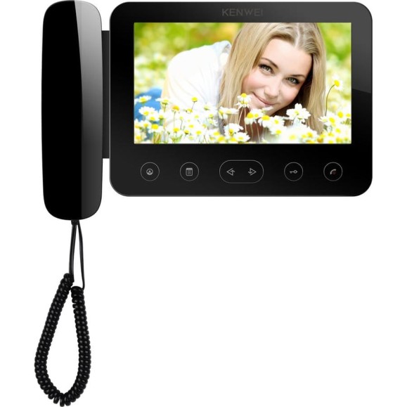Цветной монитор видеодомофона с трубкой (черный) Kenwei KW-E705FC-W200 СН000001063