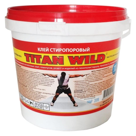 Клей TITAN WILD СТИРОПОР РОССИЯ белоснежный 1.5 кг TWS1.5