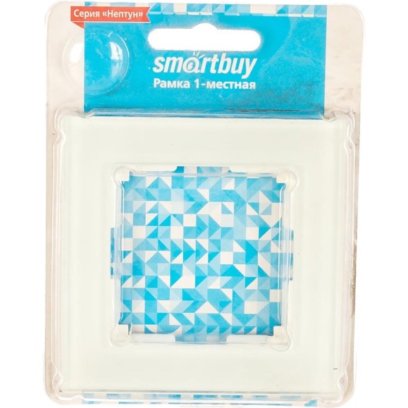 Рамка Smartbuy 1-местная стекло белая Нептун SBE-05w-Glass-FR-1