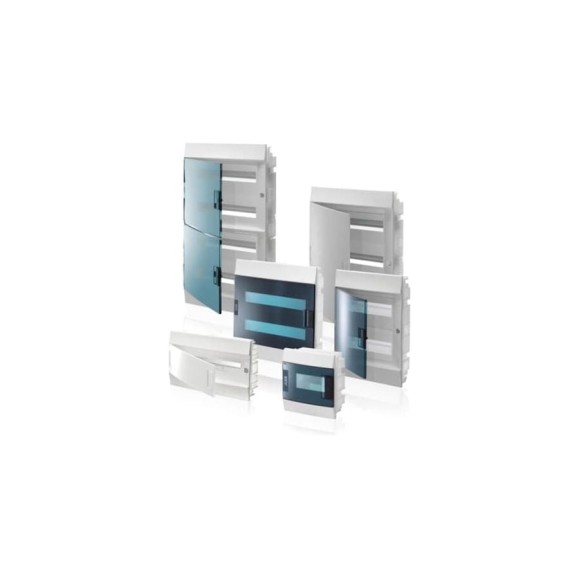 Бокс в нишу ABB Mistral41, 72М, прозрачная дверь, с клеммами, белый 1SLM004101A2210