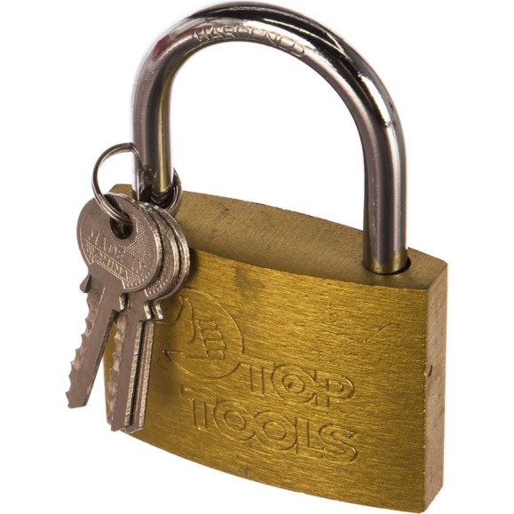 Висячий замок 70 мм, 2 ключа Top Tools 90U274