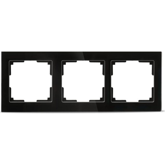 Рамка Smartbuy 3-местная стекло черная Нептун SBE-05b-Glass-FR-3