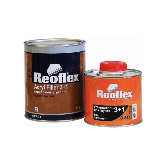 Акриловый грунт Reoflex 3+1 1 л, серый RX F-04/1000 G