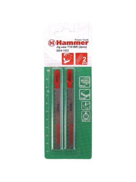 Пилка Flex 204-103 JG WD (2 шт; 74 мм; шаг 2.5 мм; HCS) для лобзика T101BR HAMMER 30571