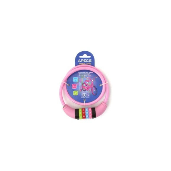 Велосипедный замок Apecs PD-82-65CM-CODE-PINK 20438 Велосипедный замок Apecs PD-82-65CM-CODE-PINK 20438