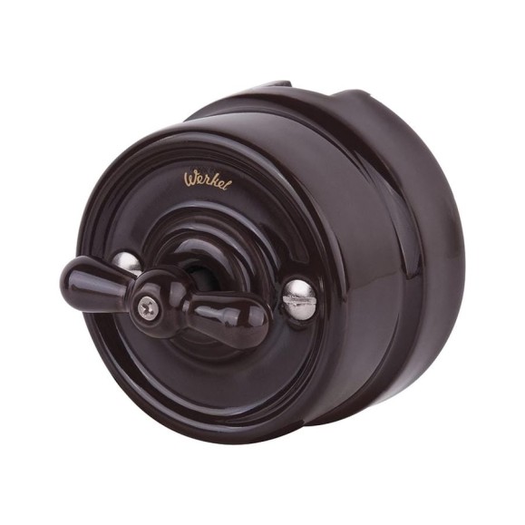 Выключатель WERKEL W5620014 на 4 положения, двухклавишный (коричневый) Ретро a051052