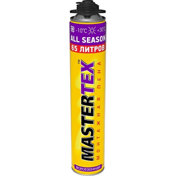 Пистолетная пена MASTERTEKS MASTERTEX 65 PRO 750 мл всесезонная 12 53457 Пистолетная пена MASTERTEKS MASTERTEX 65 PRO 750 мл всесезонная 12 53457