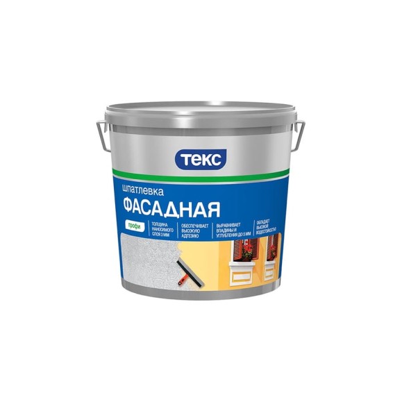 Шпатлевка фасадная ПРОФИ 3 кг ТЕКС 206345 Шпатлевка фасадная ПРОФИ 3 кг ТЕКС 206345