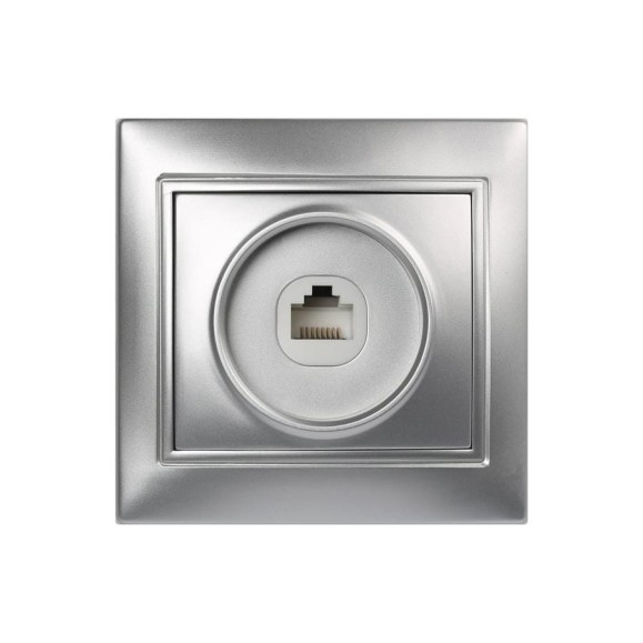 Компьютерная розетка Smartbuy RJ45 1-местная серебро Венера SBE-01s-S1-RJ