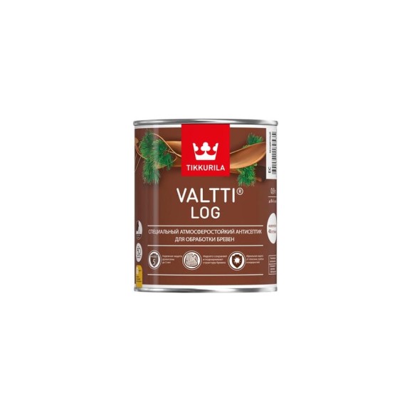 Антисептик Tikkurila VALTTI LOG специальный для бревен, атмосферостойкий, палисандр 2,7л 52007 700010358 Антисептик Tikkurila VALTTI LOG специальный для бревен, атмосферостойкий, палисандр 2,7л 52007 700010358