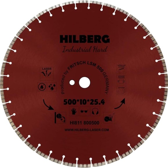 Диск алмазный отрезной Hilberg 500x25.4 Industrial Hard HI811