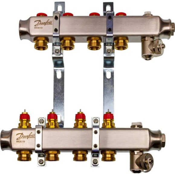 Комплект коллекторов Danfoss SSM-4 с кронштейнами для 4 контуров 088U0974 Комплект коллекторов Danfoss SSM-4 с кронштейнами для 4 контуров 088U0974