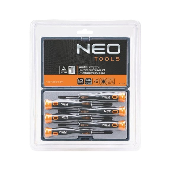 Набор прецизионных отверток NEO Tools 6 шт CrMo 04-226