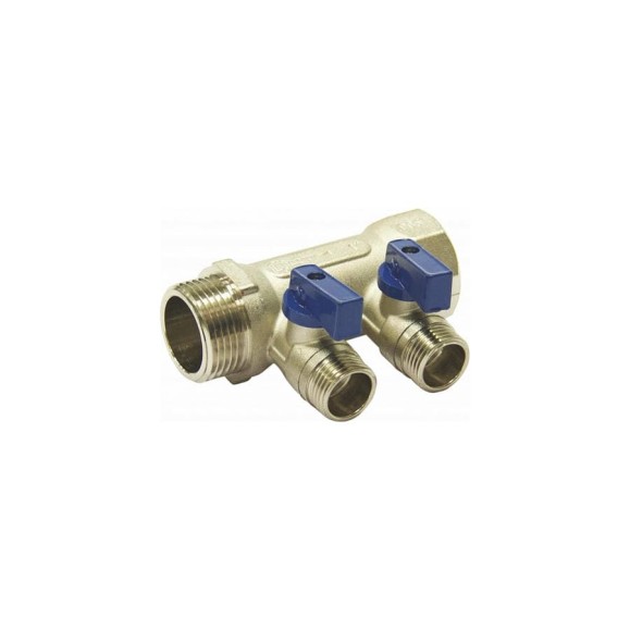 Коллектор СТМ 2 выхода, шаровой кран, наружная резьба, 1х1/2 C2MB0112