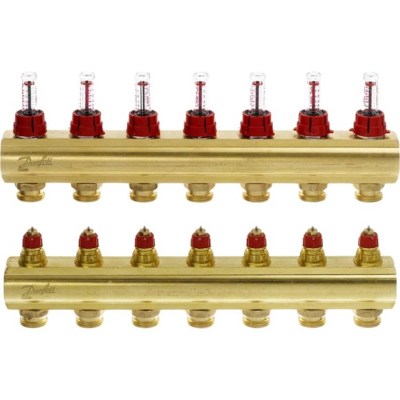 Коллекторы Danfoss FHF-7F с расходомерами для 7 контуров 088U0527 Коллекторы Danfoss FHF-7F с расходомерами для 7 контуров 088U0527