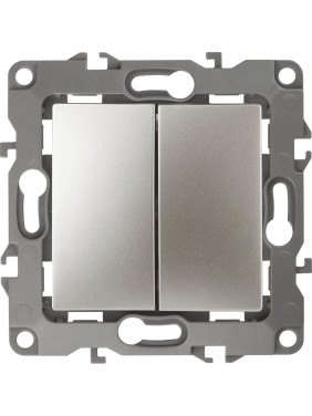Двойной переключатель ЭРА 12-1106-04 10АХ-250В, IP20, шампань Б0014666