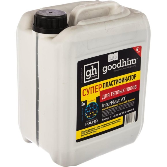 Суперпластификатор для теплого пола Goodhim InterPlast AT тёплый пол - 5л 6689 Суперпластификатор для теплого пола Goodhim InterPlast AT тёплый пол - 5л 6689