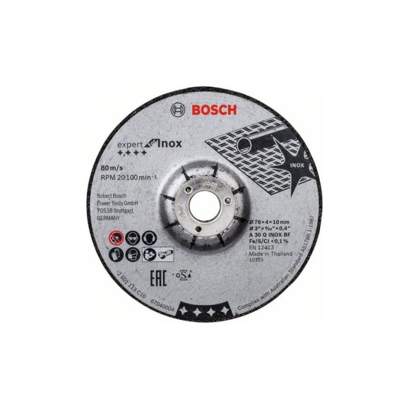 Круг шлифовальный (76x4x10 мм, 2 шт.) Expert for INOX Bosch 2608601705