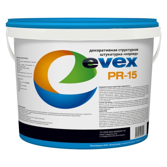 Штукатурка Короед PR-15 (25 кг; зерно 1.5 мм) Evex 5701