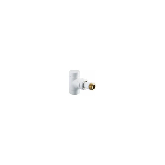 Угловой вентиль Oventrop Combi E DN-15 на обратную линию, 1/2"х1/2", ВН, белый 1166062