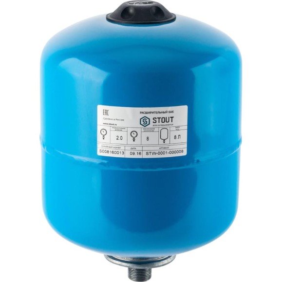 Расширительный бак 8 л вертикальный STOUT STW-0001-000008 Расширительный бак 8 л вертикальный STOUT STW-0001-000008