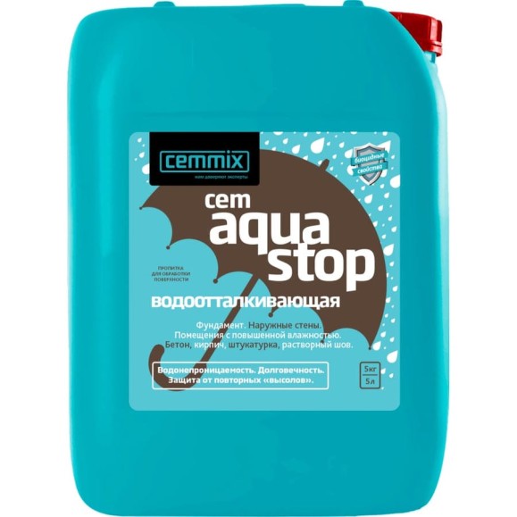 Водоотталкивающая пропитка Cemmix CemAquaStop 5 л 206774 Водоотталкивающая пропитка Cemmix CemAquaStop 5 л 206774