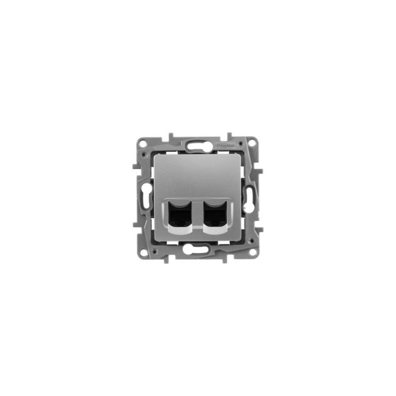 Розетка Legrand компьютерная двойная RJ45 категория 5e UTP Legrand Etika алюминий 672455