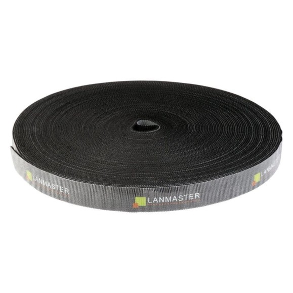 Хомут-липучка LANMASTER шириной 20 мм, 30 м, черный LAN-VCM30M-BK