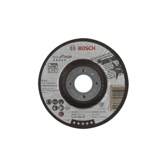 Круг обдирочный Best for INOX (115х7.0х22.2 мм) Bosch 2608603510