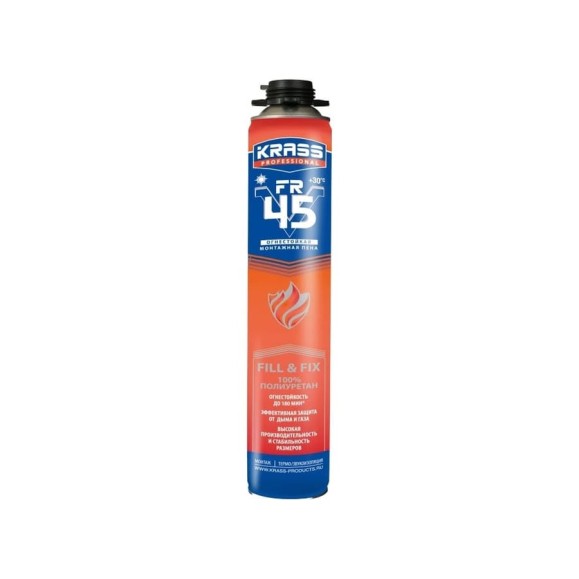 Огнестойкая монтажная пена KRASS Professional FR V45 пистолетная 0,75 л Лк-00009851