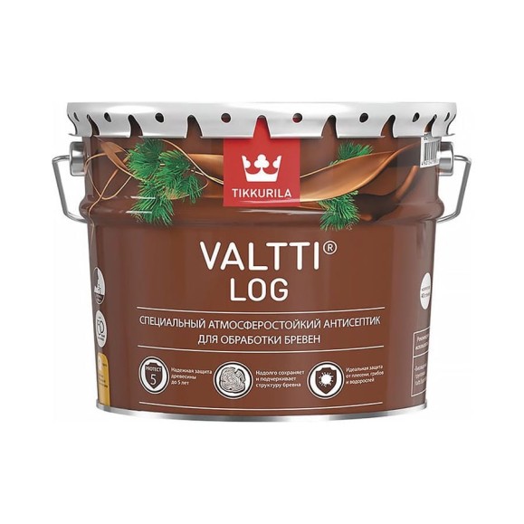 Антисептик для дерева Tikkurila Valtti Log ec 0,9 л 51835 700010345
