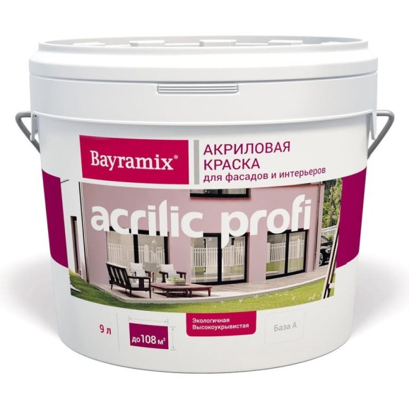 Вододисперсионная краска BAYRAMIX Acrilic Profi 13 кг / 9 л BAP-130/090