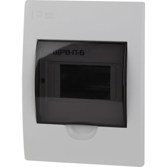 Встраиваемый бокс ЭРА SIMPLE ЩРВ-П-6 модулей, пластик IP41 Б0041510
