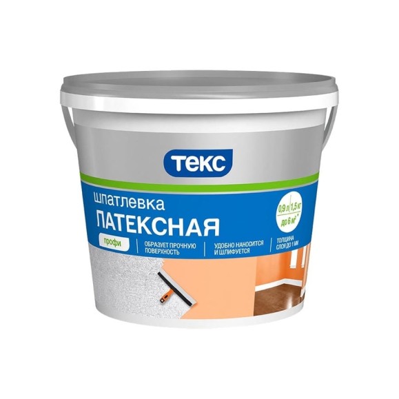 Шпаклевка латексная 1.5 кг ТЕКС ПРОФИ тов-031838 Шпаклевка латексная 1.5 кг ТЕКС ПРОФИ тов-031838