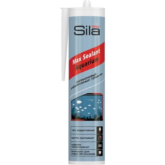 Силиконовый аквариумный герметик Sila (T) PRO Max Sealant AQ бесцветный 280 мл AQ2801