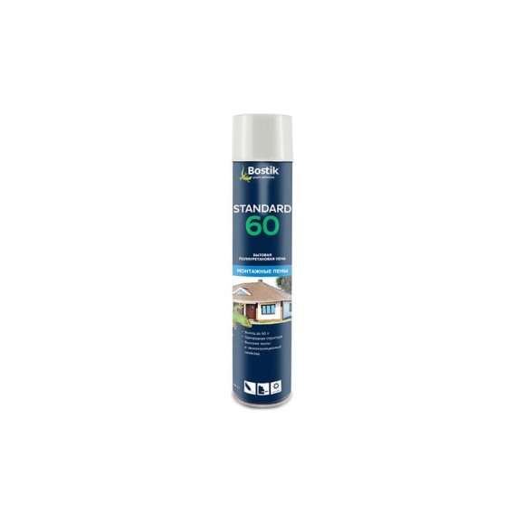 Бытовая полиуретановая пена Bostik Standard 60 750 мл 10217 Бытовая полиуретановая пена Bostik Standard 60 750 мл 10217