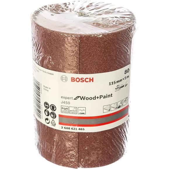Шлифовальный рулон J450 Expert for Wood+Paint 115x5000 мм, G80 Bosch 2608621465