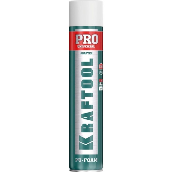 Монтажная пена KRAFTOOL ADAPTER PRO 750 мл, адаптерная, профессиональная, полиуретановая, всесезонная SVS 41173_z01