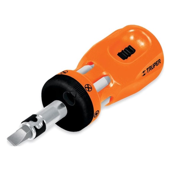 Мини-отвертка с храповым механизмом плюс 12 бит Truper DTROM-12 18193