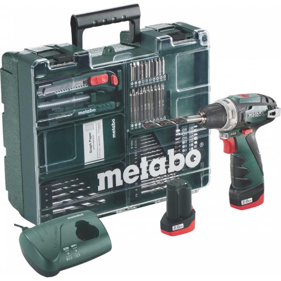 Аккумуляторная дрель Metabo PowerMaxx BS Basic Set с набором оснастки 600080880