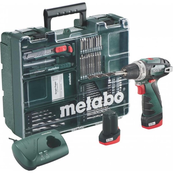 Аккумуляторная дрель Metabo PowerMaxx BS Basic Set с набором оснастки 600080880