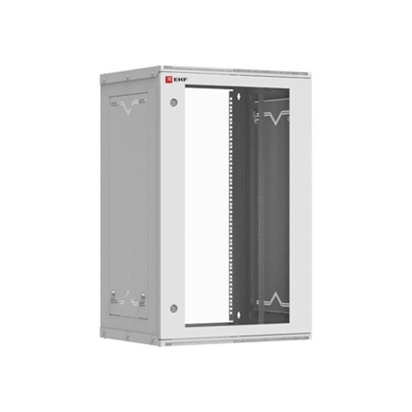 Телекоммуникационный настенный шкаф EKF 18U, 600х450, дверь стекло, Astra серия PROxima ITB18G450D