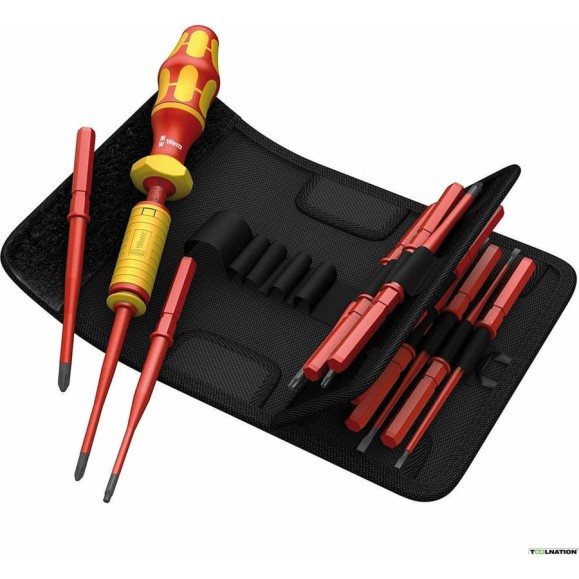 Набор с динамометрической отверткой  WERA Kraftform Kompakt VDE 15 extra slim 1, 1,2-3 Нм, 15 предметов WE-059291