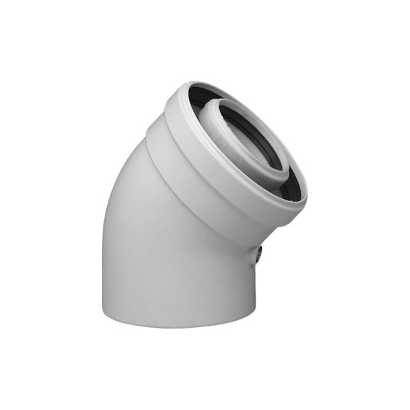 Коаксиальный отвод Baxi полипропиленовый 45° D, 80/125 мм HT KHG71408881 Коаксиальный отвод Baxi полипропиленовый 45° D, 80/125 мм HT KHG71408881