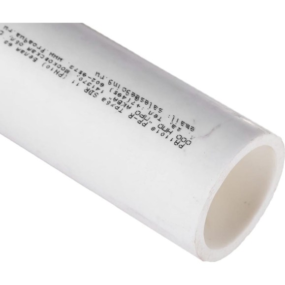 Труба PRO AQUA PP-R SDR 11 PN10 белая d-63 мм 4 м PA11018